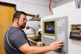 Employee using a computer screen