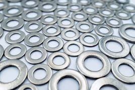 Different sizes of metal washers